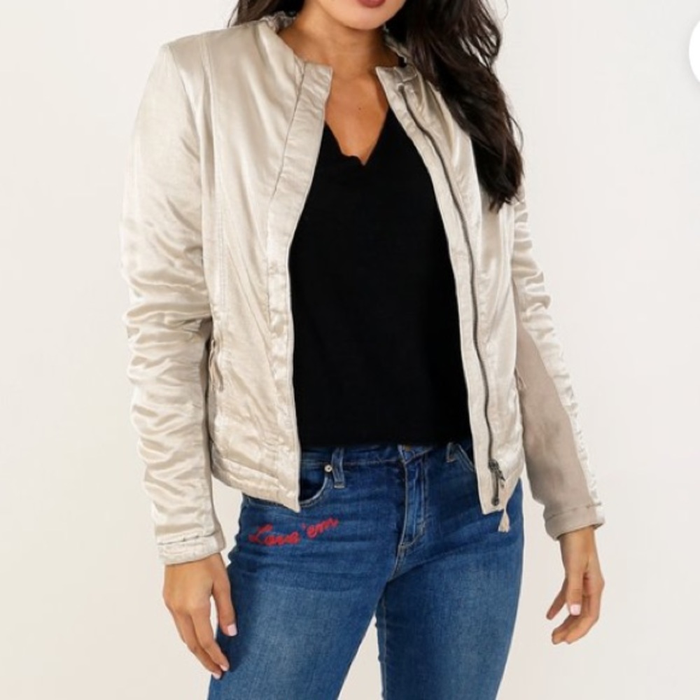 Women's Cream Bomber Jacket